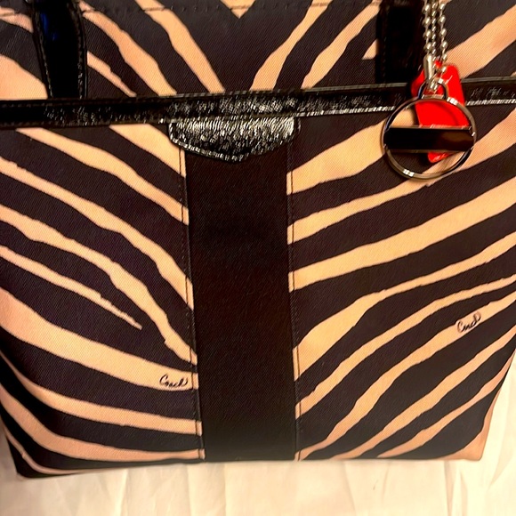 Coach Black and Cream Zebra Print Bag - Picture 4 of 11